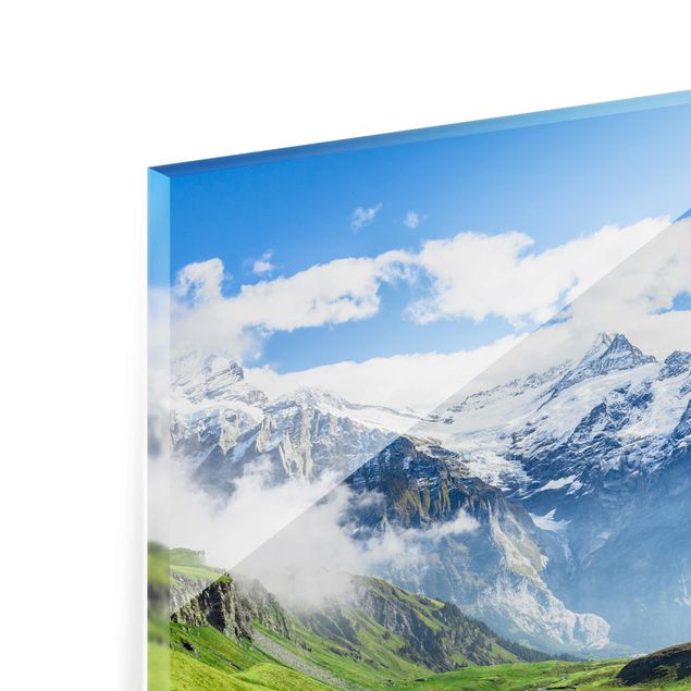 Glasbild Berg Schweizer Alpenpanorama