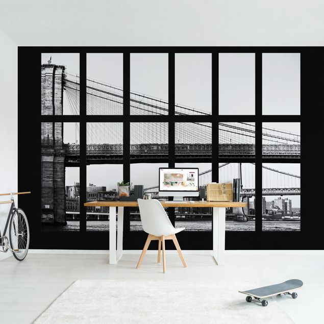 Deko 3D Fenster Brücken New York