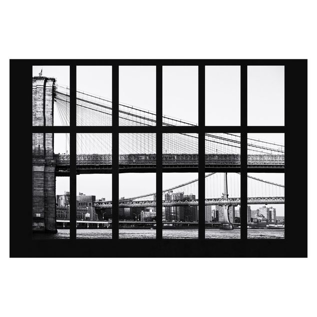 Wanddeko Esszimmer Fenster Brücken New York