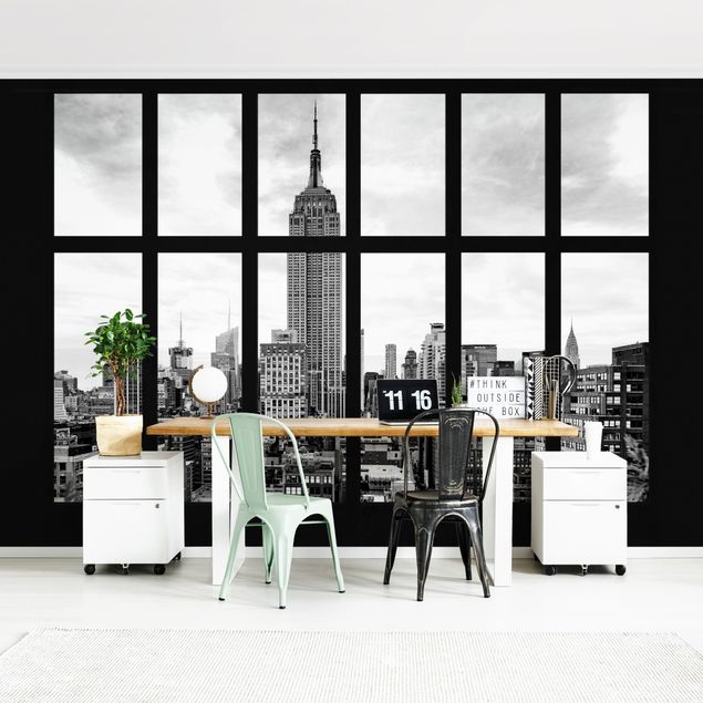 Wanddeko Wohnzimmer Fenster New York Empire State Building