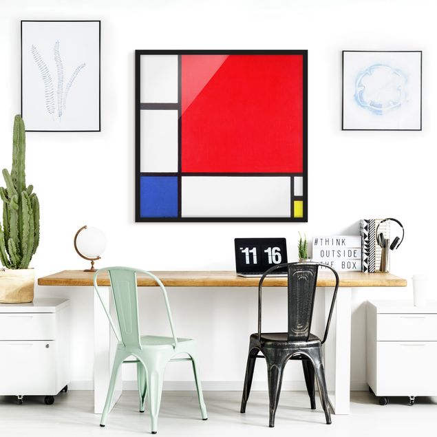 Wanddeko Schlafzimmer Piet Mondrian - Komposition Rot Blau Gelb