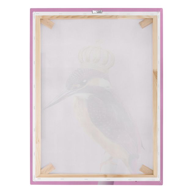 Wanddeko pink Rosa Eisvogel mit Krone