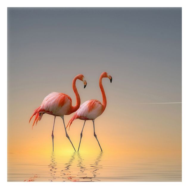 Wanddeko Büro Flamingo Love