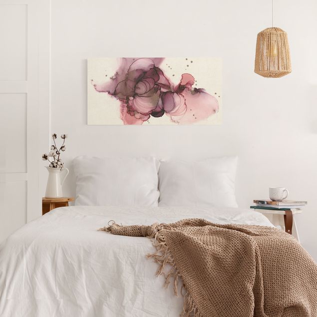 Wanddeko Schlafzimmer Fließende Reinheit in Violett