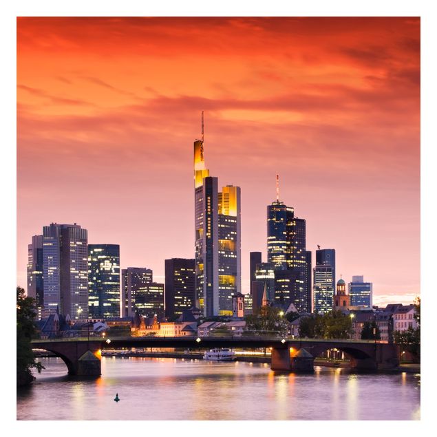 Wanddeko orange Frankfurt Skyline
