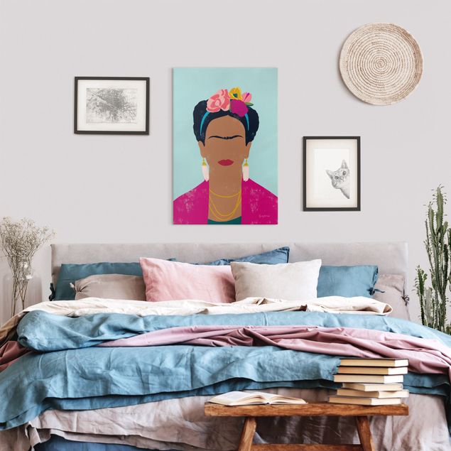 Wanddeko bunt Frida Collage