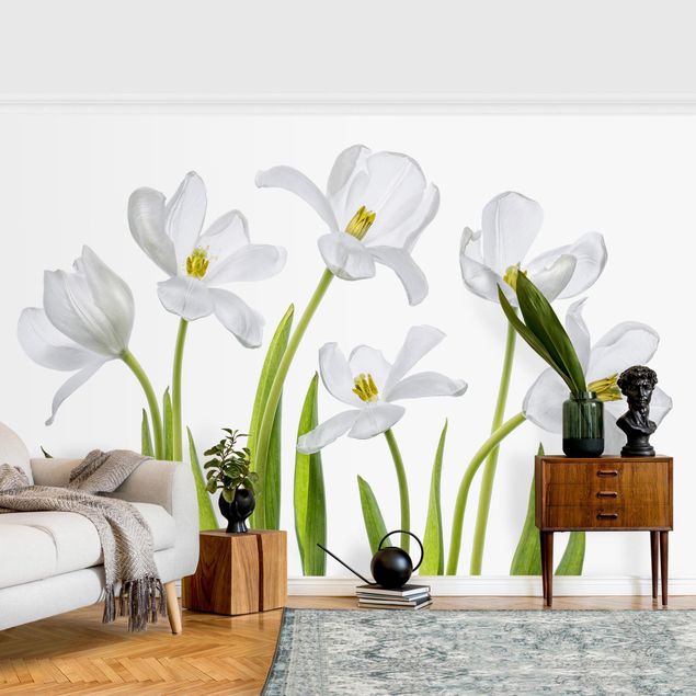 Deko Blume Fünf Weiße Tulpen