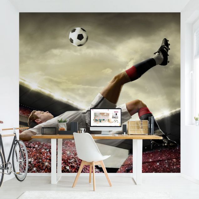 Wanddeko Büro Fußball Action