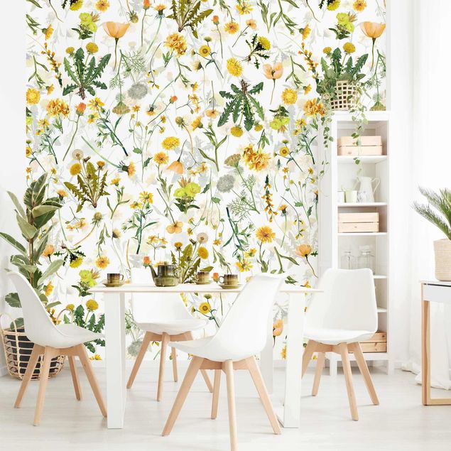 Wanddeko Wohnzimmer Gelbe Wildblumen
