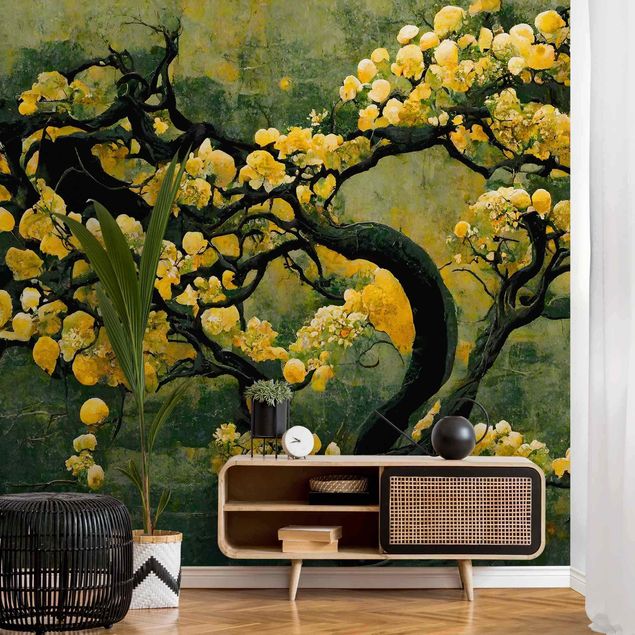 Wanddeko Schlafzimmer Gelber Baum