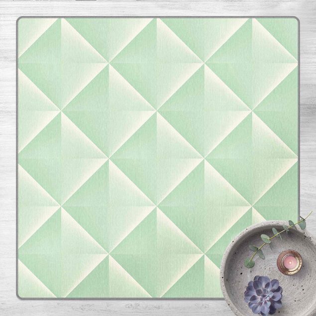 Wanddeko grün Geometrisches 3D Rauten Muster in Mint