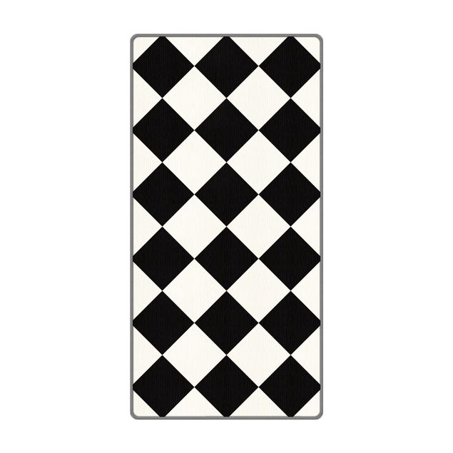 Deko Illustration Geometrisches Muster gedrehtes Schachbrett Schwarz Weiß