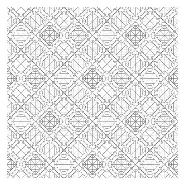 Wanddeko Büro Geometrisches Muster mit Kreisen und Rauten in Grau