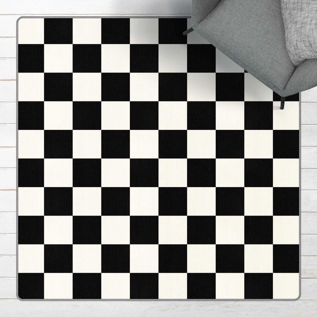 Wanddeko Büro Geometrisches Muster Schachbrett Schwarz Weiß