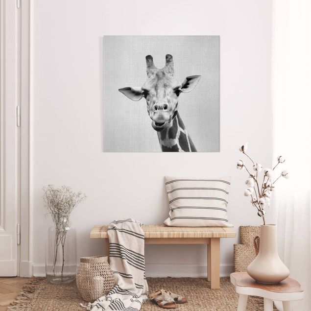 Wanddeko Wohnzimmer Giraffe Gundel Schwarz Weiß