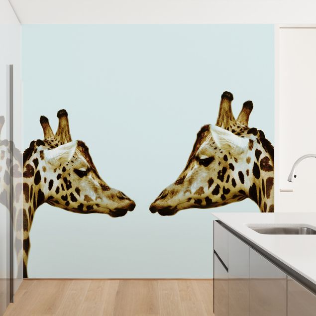 Wanddeko beige Giraffes in Love