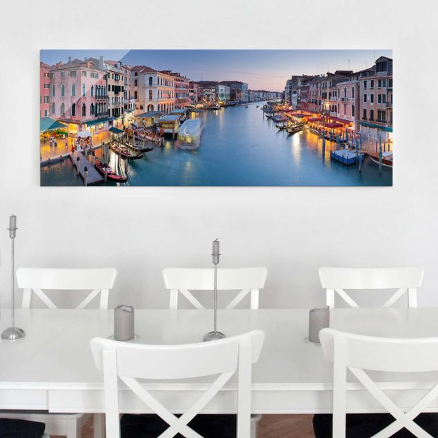 Wanddeko Gäste WC Abendstimmung auf Canal Grande in Venedig