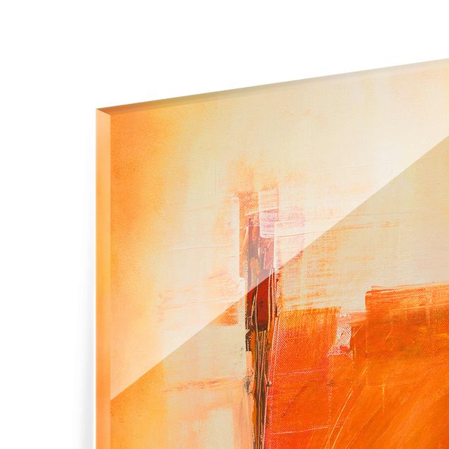 Wanddeko über Sofa Petra Schüßler - Abstrakt Orange Braun