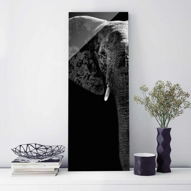 Wandbilder Elefanten Afrikanischer Elefant schwarz-weiss