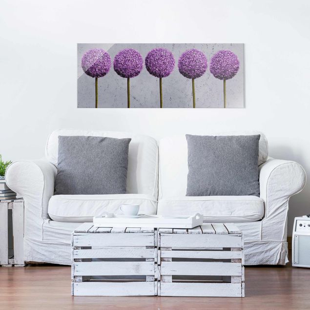 Wanddeko Wohnzimmer Allium Kugel-Blüten