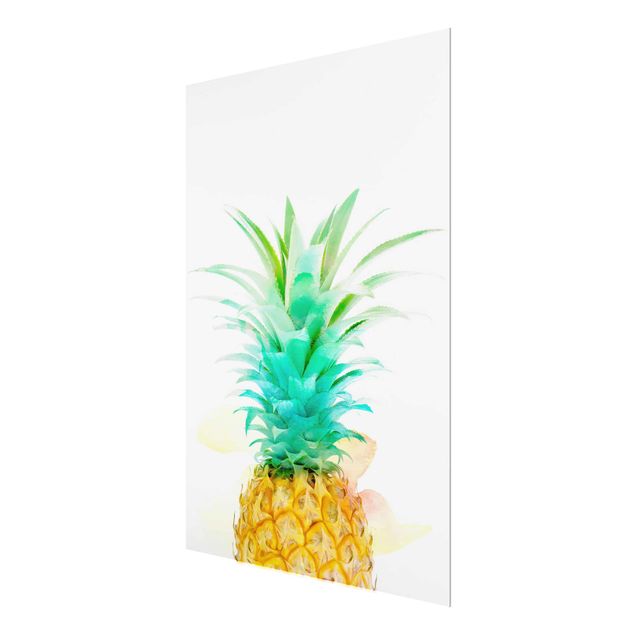 Wandbilder Floral Ananas Aquarell