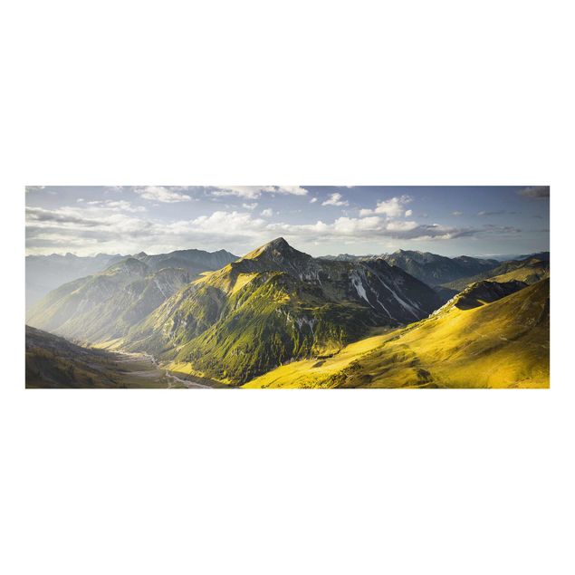 Wanddeko Büro Berge und Tal der Lechtaler Alpen in Tirol