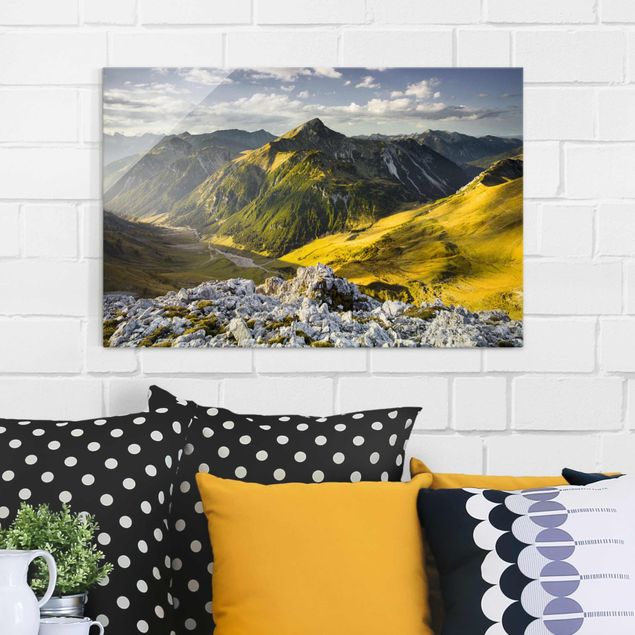 Wanddeko Schlafzimmer Berge und Tal der Lechtaler Alpen in Tirol