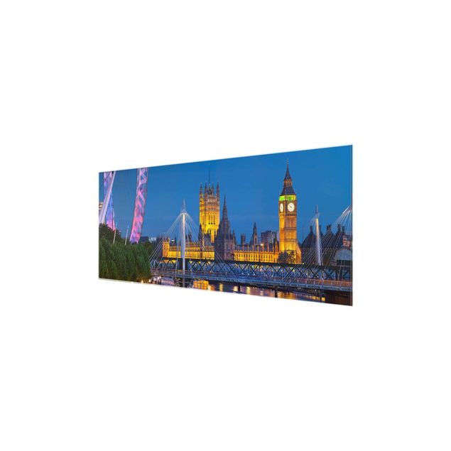 Wanddeko Büro Big Ben und Westminster Palace in London bei Nacht