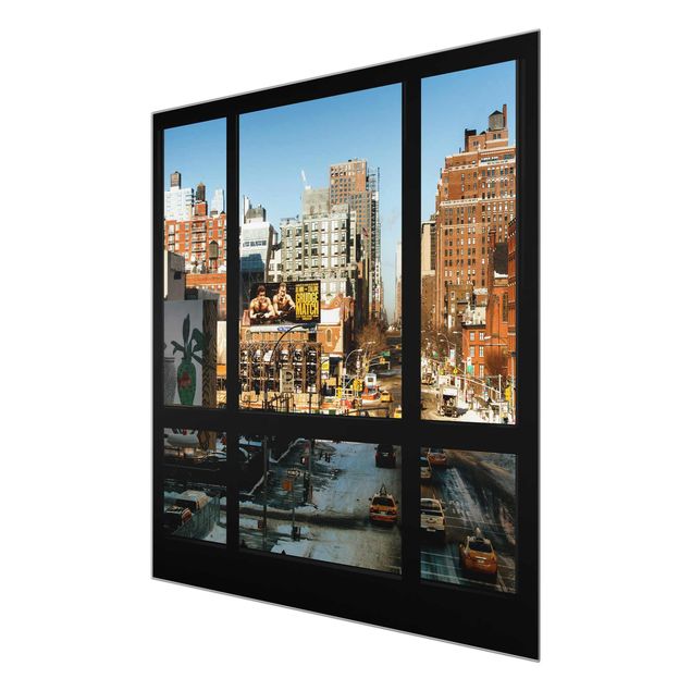 Wanddeko Büro Blick aus Fenster auf Straße in New York
