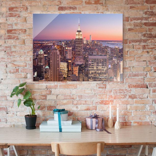 Wandbilder New York Sonnenuntergang Manhattan New York City