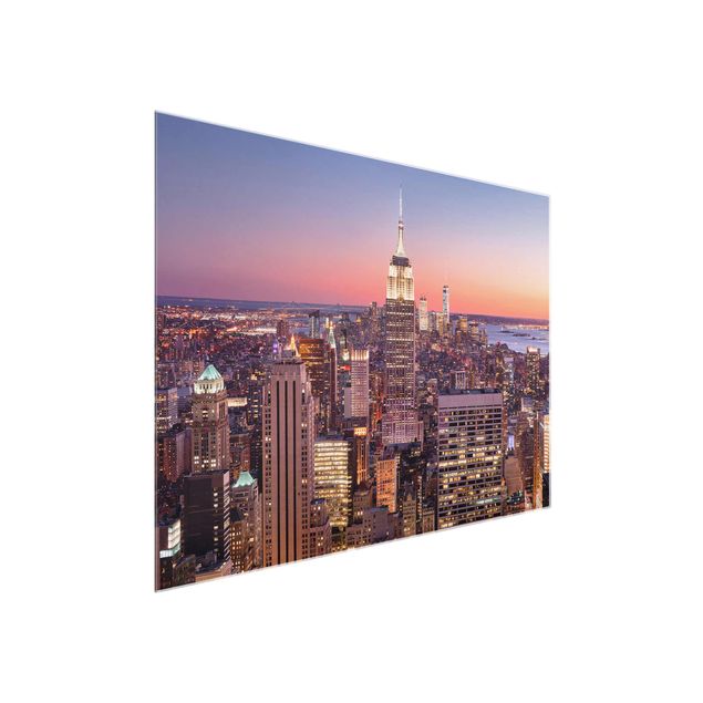 Wanddeko Esszimmer Sonnenuntergang Manhattan New York City