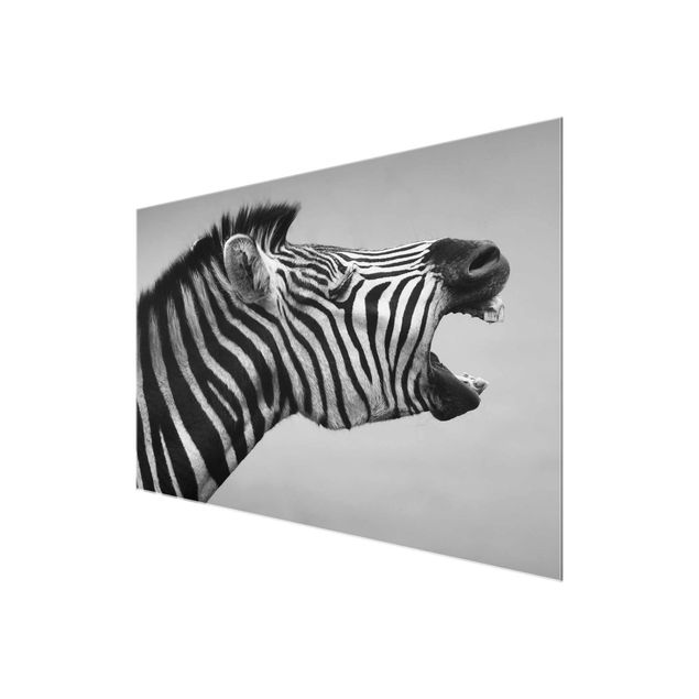 Wanddeko über Sofa Brüllendes Zebra II