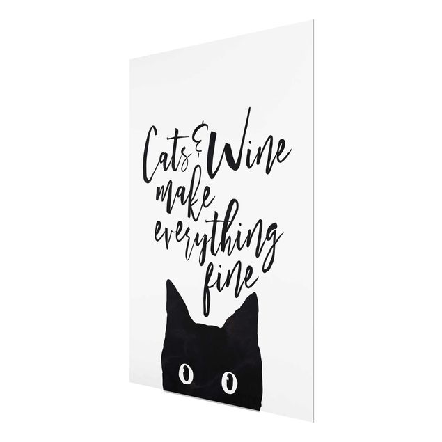 Wanddeko Treppenhaus Cats and Wine make everything fine
