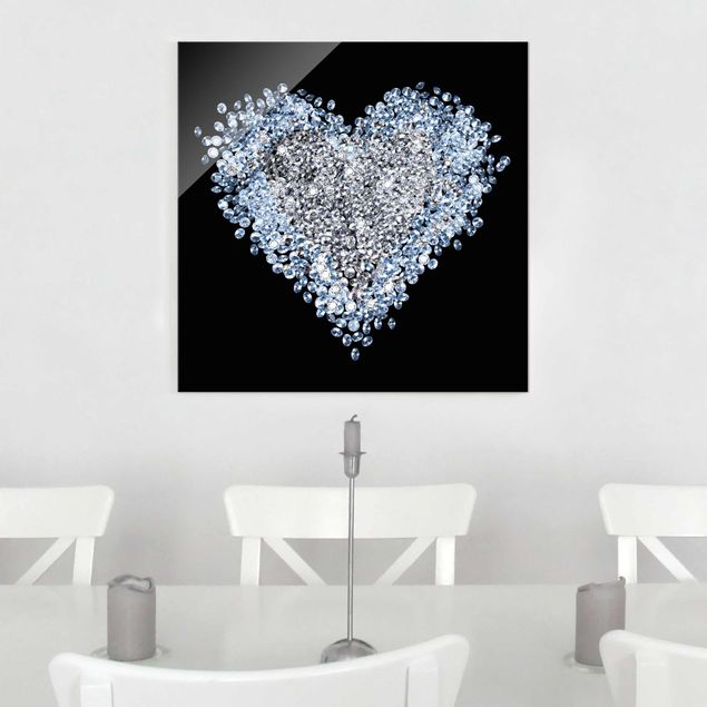 Wanddeko Wohnzimmer Diamant Herz