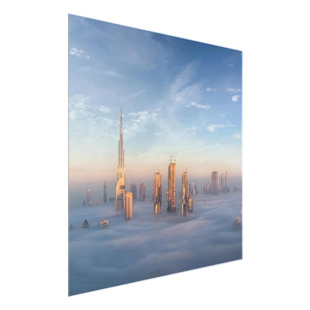Wanddeko Schlafzimmer Dubai über den Wolken