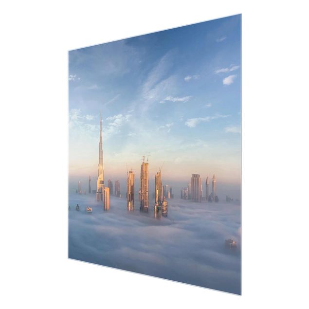 Wanddeko Esszimmer Dubai über den Wolken