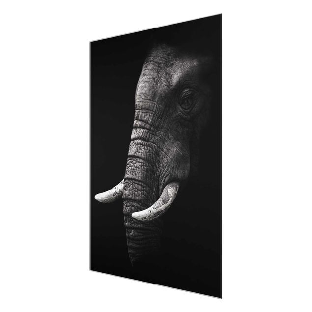 Wanddeko Esszimmer Dunkles Elefanten Portrait