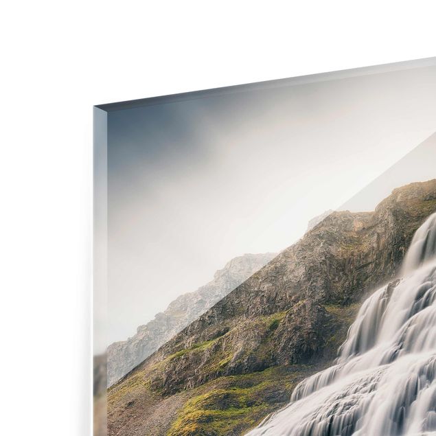 Wanddeko über Sofa Dynjandi Wasserfall