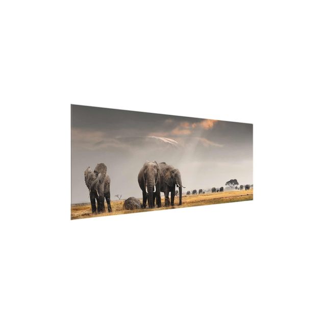 Wanddeko Büro Elefanten der Savanne
