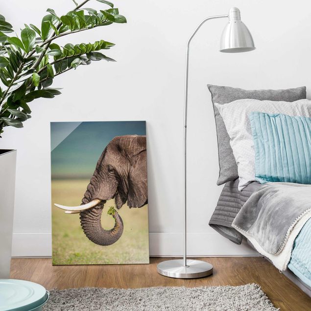 Wanddeko Schlafzimmer Elefantenfütterung Afrika
