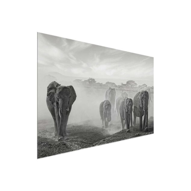 Wanddeko Esszimmer Elefantenherde