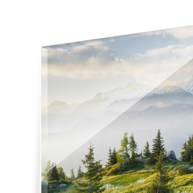 Glasbilder Berge Émosson Wallis Schweiz