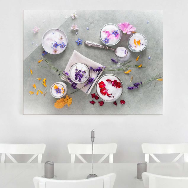 Küche Dekoration Essbare Blüten mit Lavendelzucker