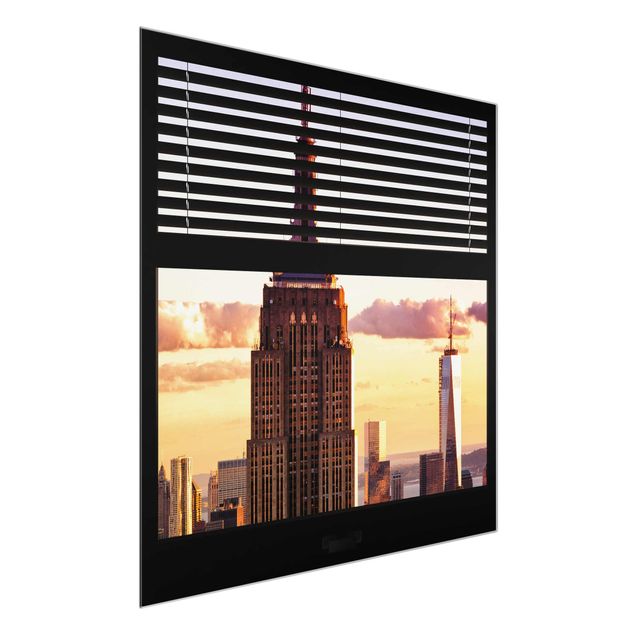 Wanddeko Flur Fensterblick Jalousie - Empire State Building New York