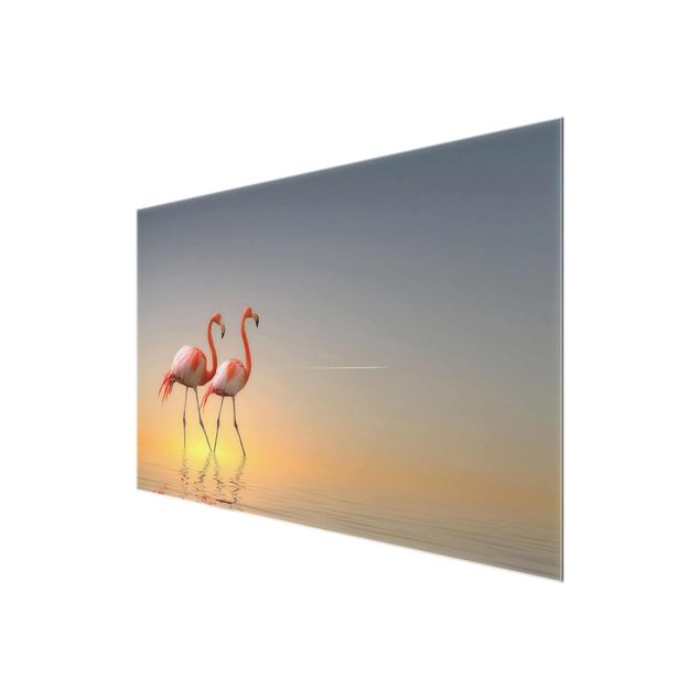 Wanddeko Treppenhaus Flamingo Love