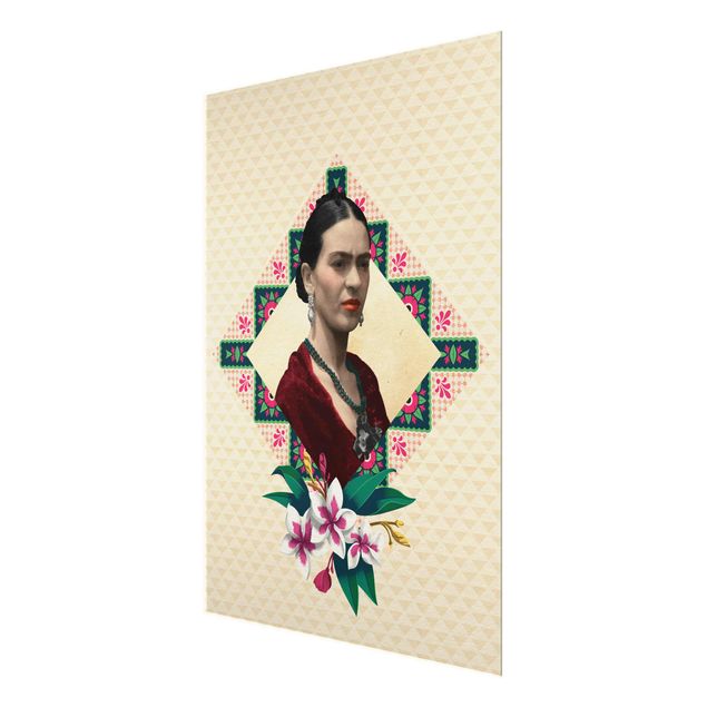 Wanddeko Treppenhaus Frida Kahlo - Blumen und Geometrie
