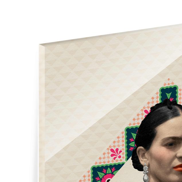 Wanddeko über Sofa Frida Kahlo - Blumen und Geometrie