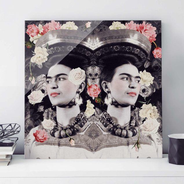 Wanddeko Schlafzimmer Frida Kahlo - Blumenflut