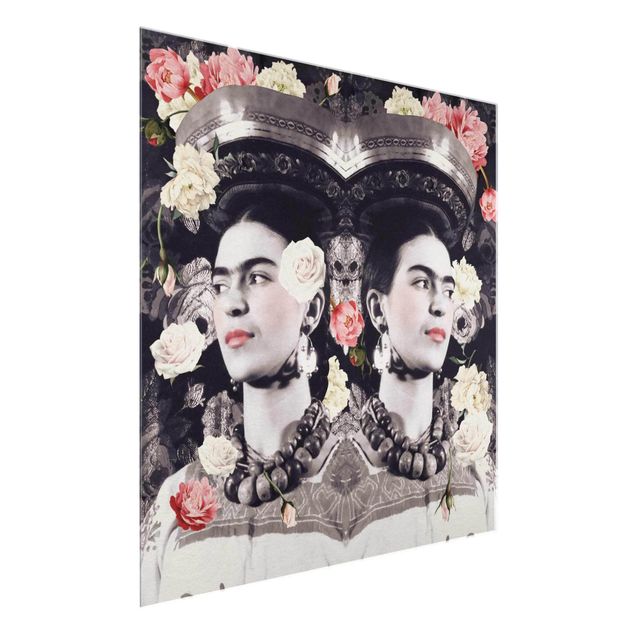 Wanddeko Büro Frida Kahlo - Blumenflut