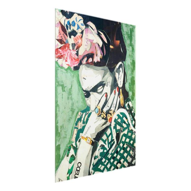 Wanddeko grün Frida Kahlo - Collage No.3